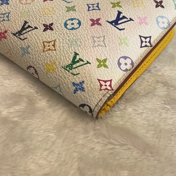 Louis VUITTON Multicolor Insolite Monogram Yellow Wallet Y2K Snap Fold - Picture 11 of 13